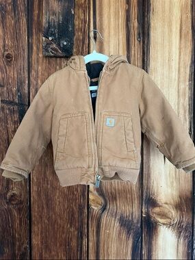 Carhartt Kids Hooded Work Jacket in Carhartt Brown